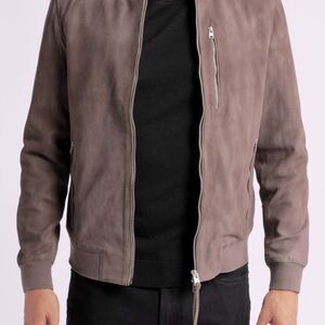 AllSaints Lambskin Suede Bomber Jacket Slim XL